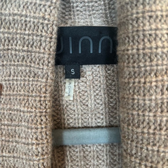 Quinn light brown rabbit fur and cashmere cardigan size SMALL - Picture 3 of 7